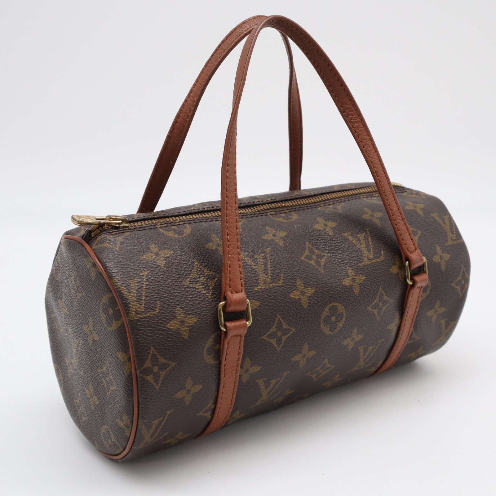 LOUIS VUITTON ルイ・ヴィトン モノグラム パピヨン26 M51366 ハンドバッグ ブラウン コーティングキャンバス レザー レディース