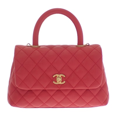シャネル CHANEL ココハンドルXS A92990 ショルダーバッグ キャビアスキン レッド ゴールド金具 レディース【中古】【ABランク】