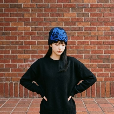 XLARGE 【エクストララージ】ニットキャップ ブラック ブルー タグ付き