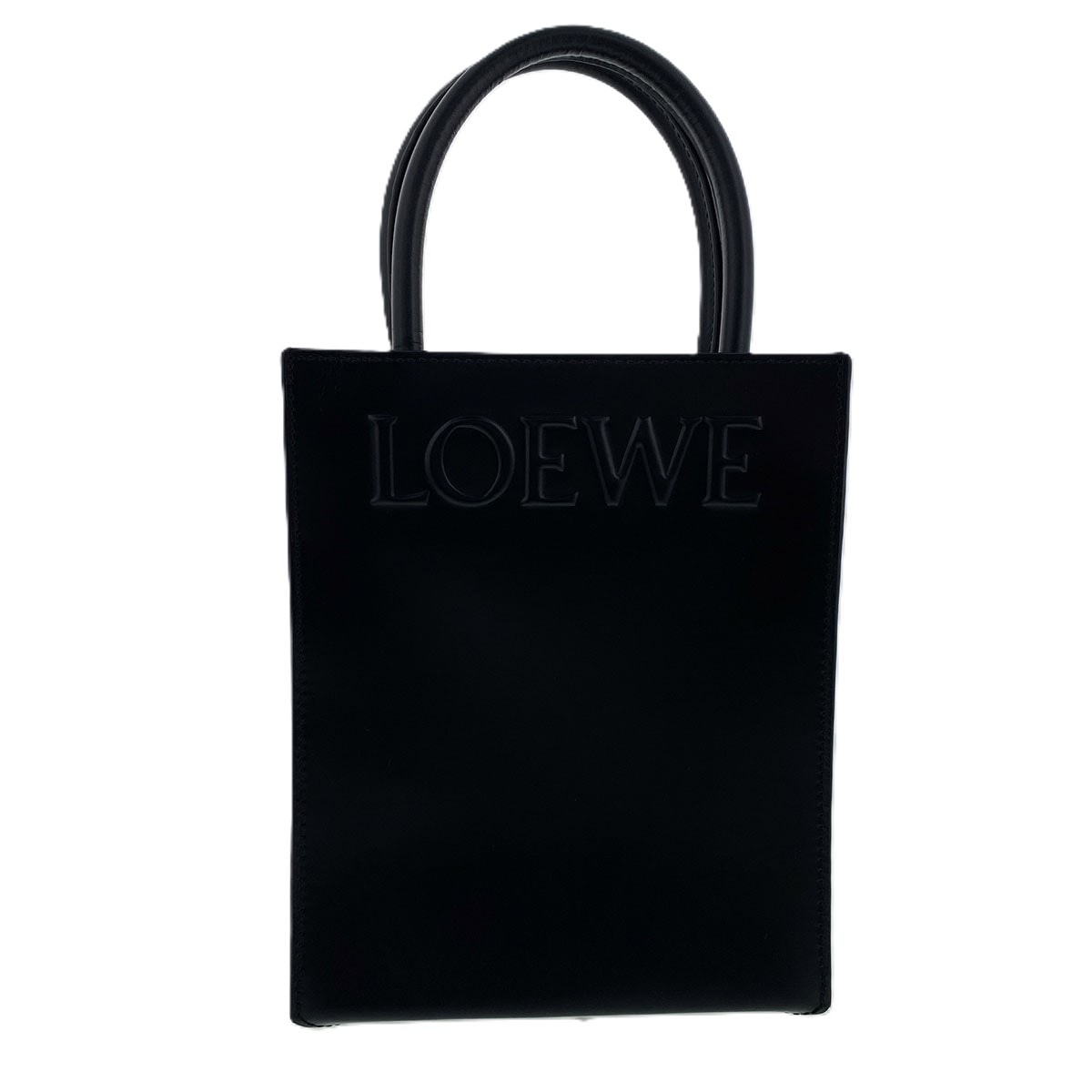 LOEWE ロエベ スタンダード A5 トート ショルダーバッグ A933S30X01 レザー ブラック レディース【中古】