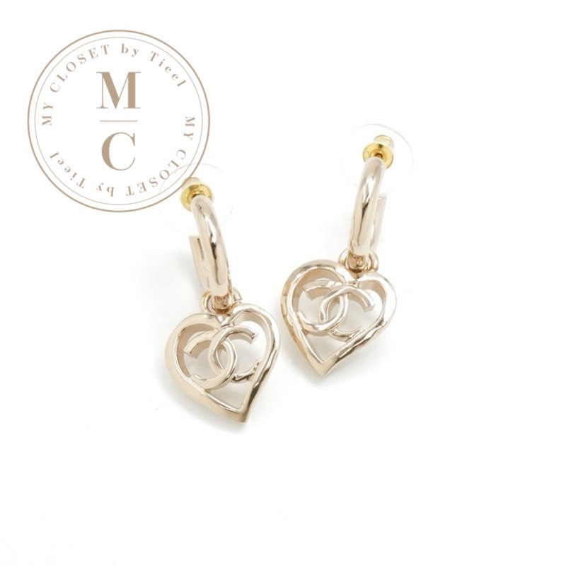 シャネル CHANEL ピアス イヤリング ゴールド ココマーク フープ ハート