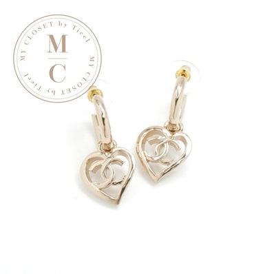 シャネル CHANEL ピアス イヤリング ゴールド ココマーク フープ ハート