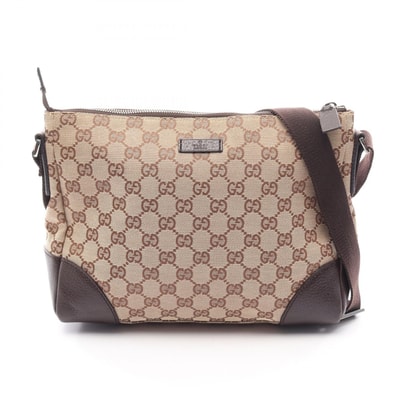 グッチ GUCCI GGキャンバス ショルダーバッグ バッグ キャンバス レザー レディース ベージュ系 / ブラウン系 114273 【中古】