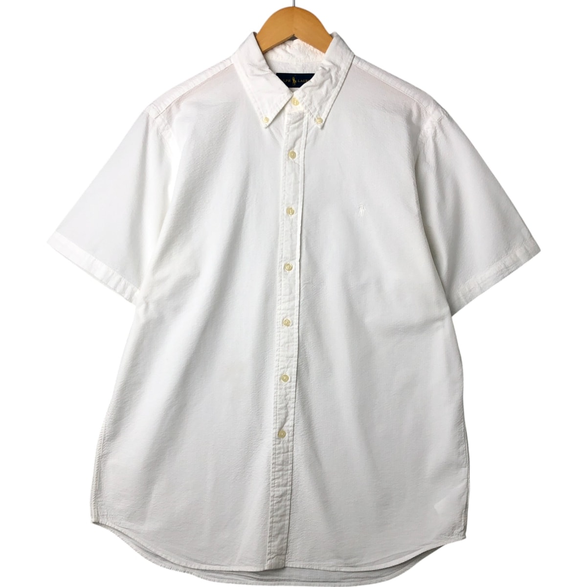 古着ラルフローレン Ralph Lauren シアサッカー 半袖 ボタンダウンシャツ メンズL相当/eaa562974 【中古】 【250628】/eaa562974