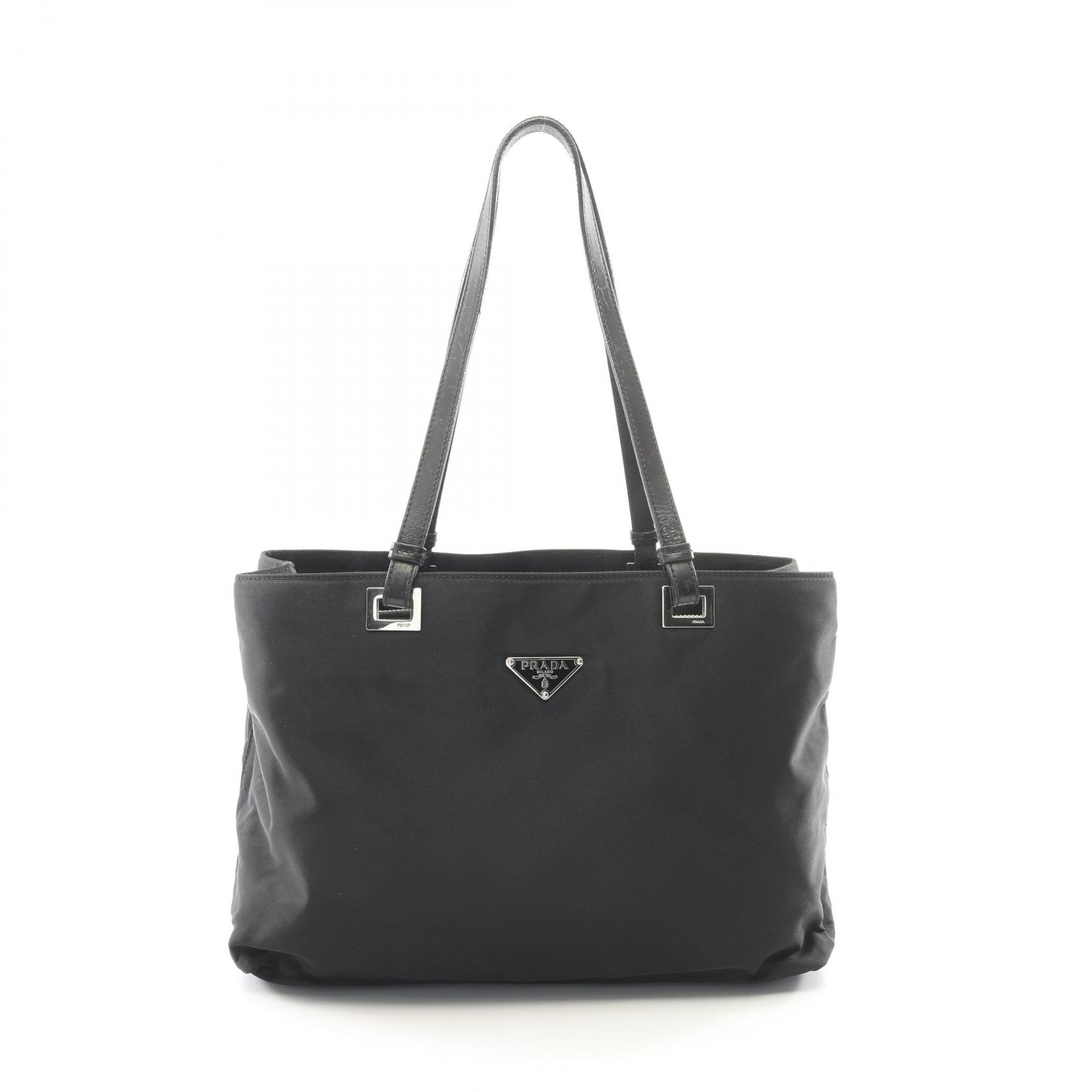 プラダ PRADA TESSUTO ACCIAIO トートバッグ バッグ ナイロン レザー レディース ブラック系 BR2295 【中古】