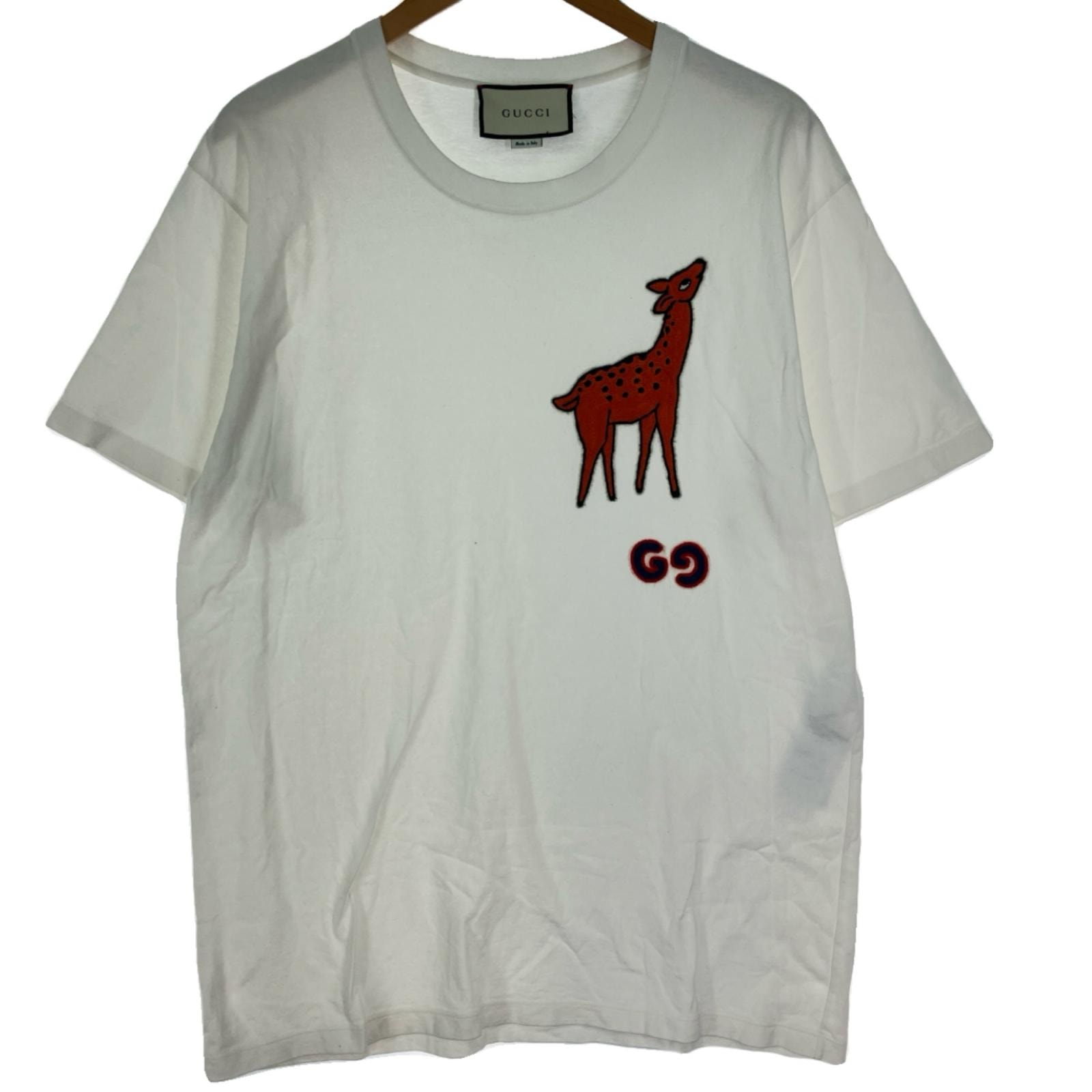 $$ GUCCI グッチ ディアパッチオーバーサイズTシャツ Sサイズ CA37394/CA14517 ホワイト