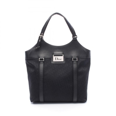ディオール Dior ストリートシック トロッター トートバッグ バッグ キャンバス レザー メンズ ブラック系 【中古】