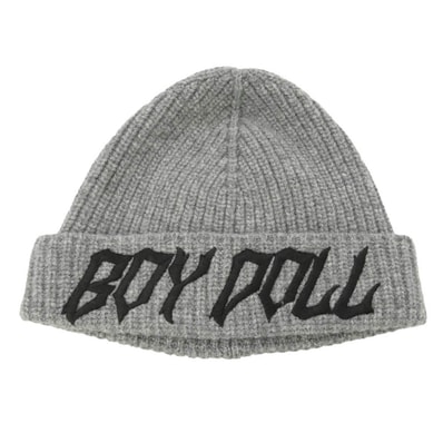 CELINE セリーヌ 2AC44892S BOY DOLL Embroidered Ribbed Wool Beanie ロゴ 刺繍 ウール ビーニー ニット帽 グレー系【新古品】【未使用】【中古】