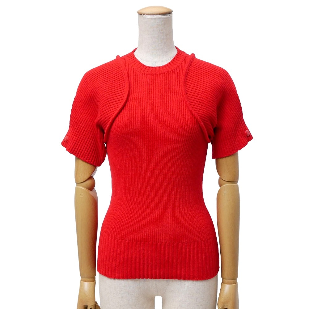 LOUIS VUITTON ルイ・ヴィトン ニット サイズM 半袖 セーター リブニット イタリア製 ブランド古着【中古】20260216/RA7871