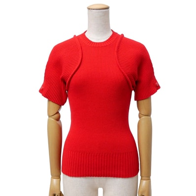 LOUIS VUITTON ルイ・ヴィトン ニット サイズM 半袖 セーター リブニット イタリア製 ブランド古着【中古】20260216/RA7871