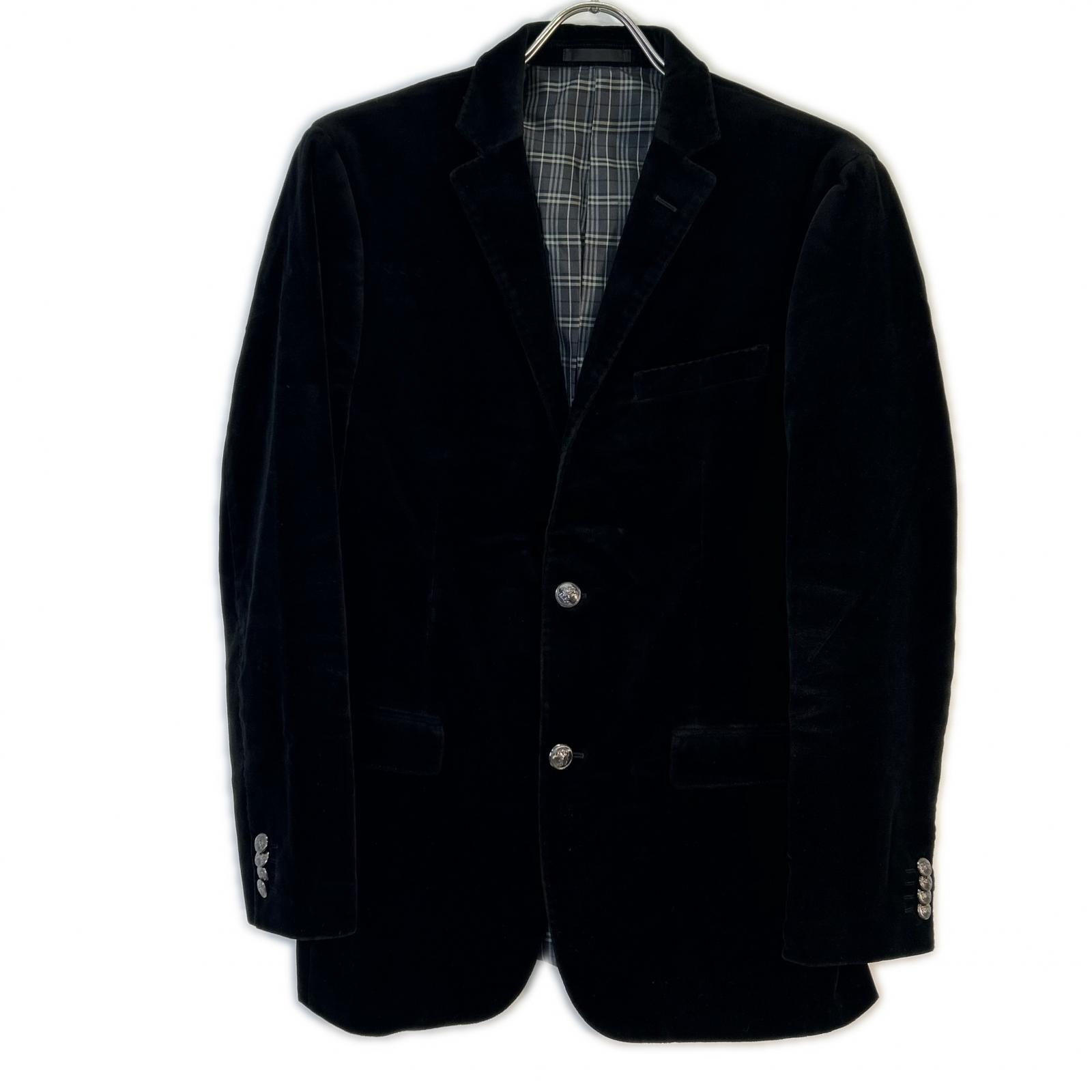 バーバリーブラックレーベル 11年 ブラック ベロア ジャケット L