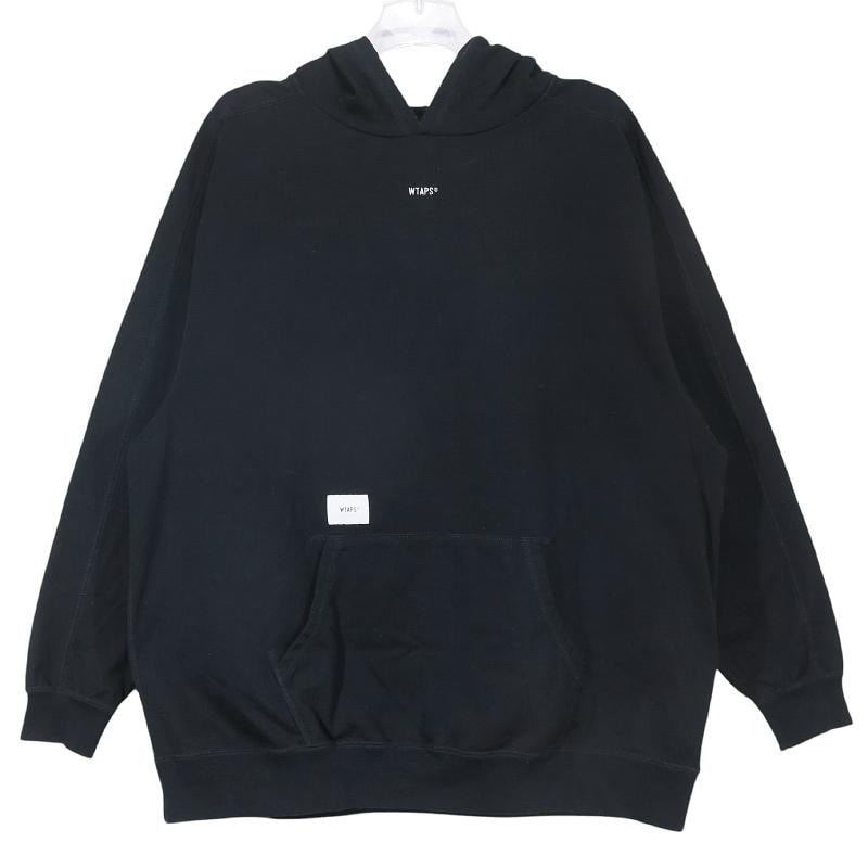 WTAPS ダブルタップス 18SS LS HOODED/TEE.COPO 181ATDT-CSM16 ロングスリーブ フーデッド Tシャツ ブラック プルオーバー パーカー フーディー ロンT 長袖 サイズ02(M)