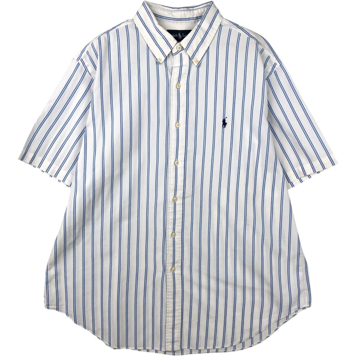 古着 ラルフローレン Ralph Lauren CLASSIC FIT 半袖 ボタンダウン ストライプシャツ メンズXL相当/eaa644828