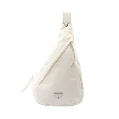 プラダ PRADA Re-Nylon ウエストバッグ ボディバッグ バッグ ナイロン レザー メンズ レディース ホワイト系 【中古】