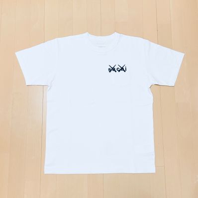 sacai KAWS Embroidery T-Shirt "White Black"
