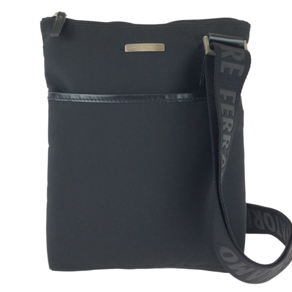 美品 Salvatore Ferragamo サルヴァトーレフェラガモ スポーツライン ブラック 黒 シルバー金具 ナイロン レザー/ ショルダーバッグ 男女兼用 603736 【中古】