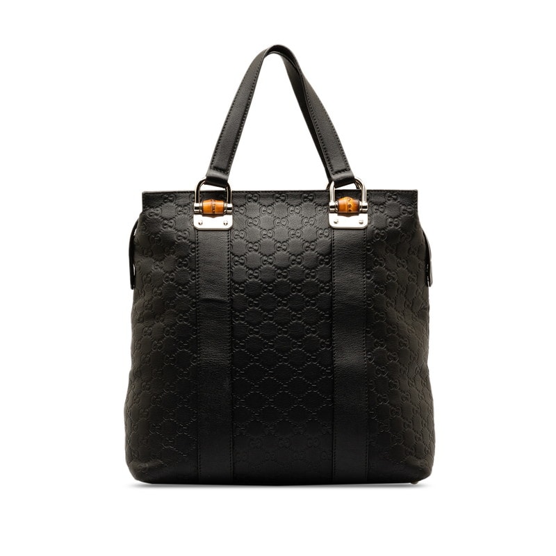 구찌 구찌 시마 뱀부 토트 핸드백 355773 블랙 가죽 여성 GUCCI [중고]
