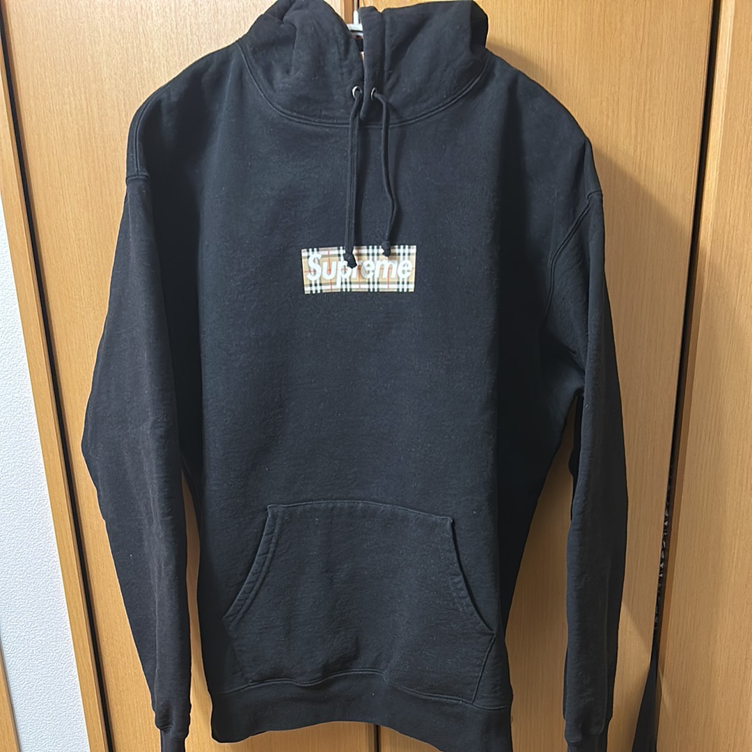 Supreme / Burberry Box Logo Hooded Sweatshirt "Black"