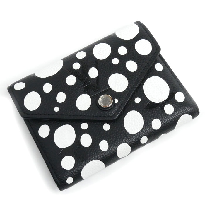 LOUIS VUITTON ルイ・ヴィトン LV×YK ポルトフォイユ ヴィクトリーヌ 三つ折り財布 モノグラム アンプラント 草間彌生 ノワール M82105 ICタグ レディース【中古】