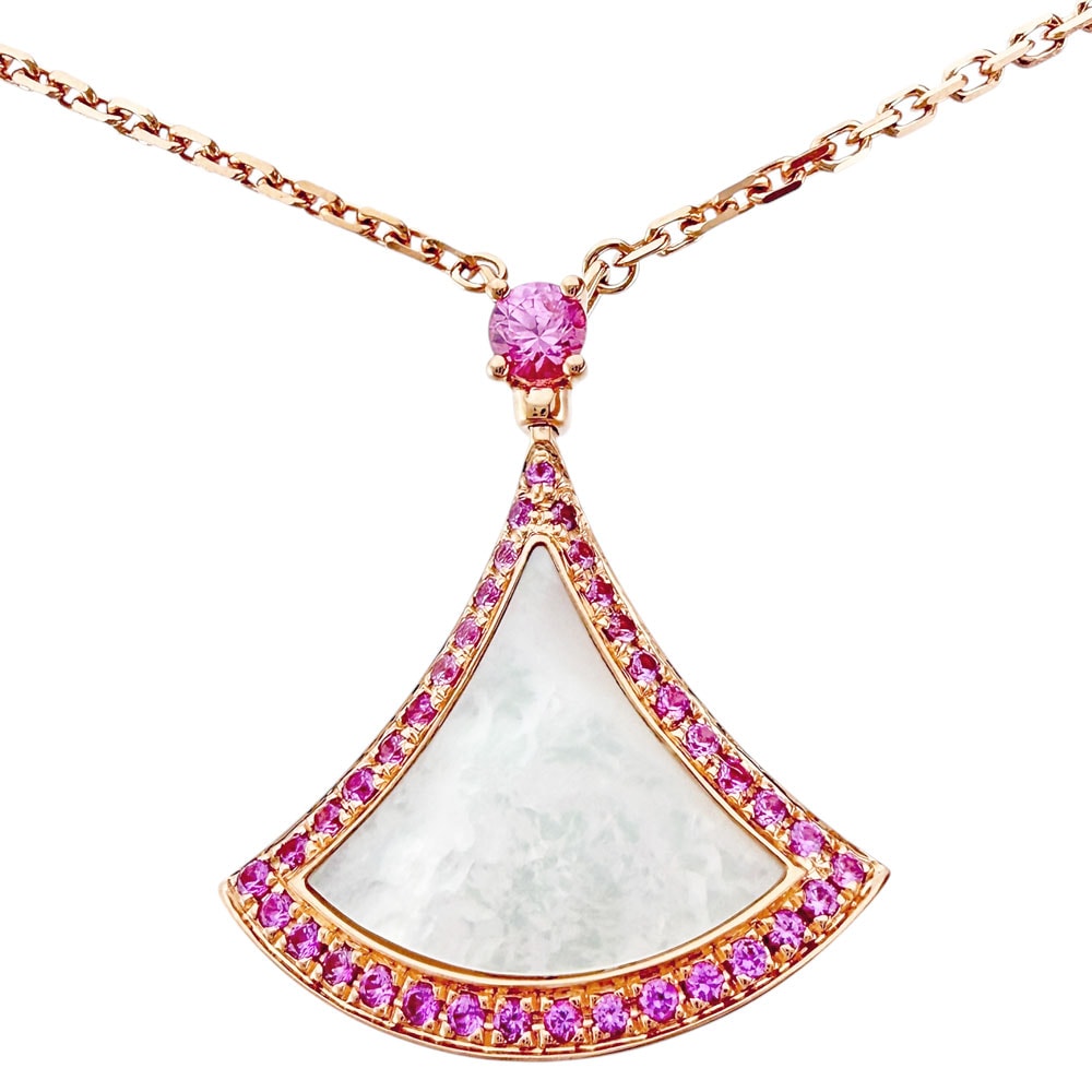 ブルガリ ディーヴァドリーム ネックレス 18金 K18ピンクゴールド マザーオブパール レディース BVLGARI 中古