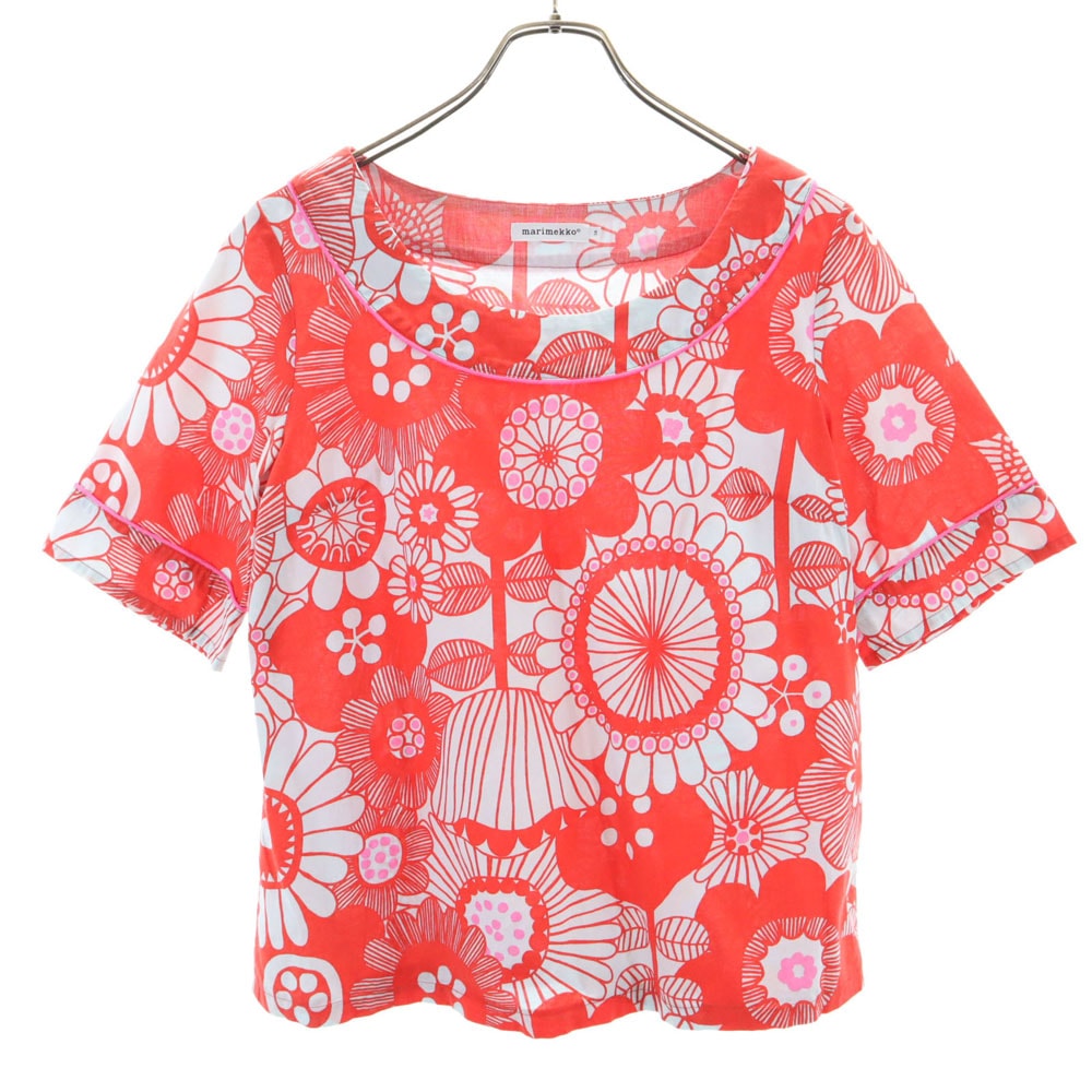 marimekko マリメッコ 総柄 半袖 カットソー 36 レッド系