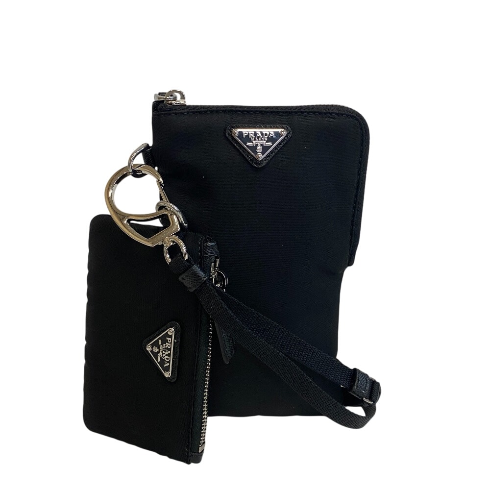 プラダ PRADA ポーチ リナイロン Re-Nylon ネックポーチ ショルダー 三角ロゴ 2TT091 ブラック