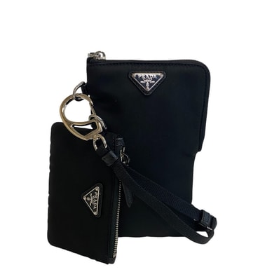 プラダ PRADA ポーチ リナイロン Re-Nylon ネックポーチ ショルダー 三角ロゴ 2TT091 ブラック