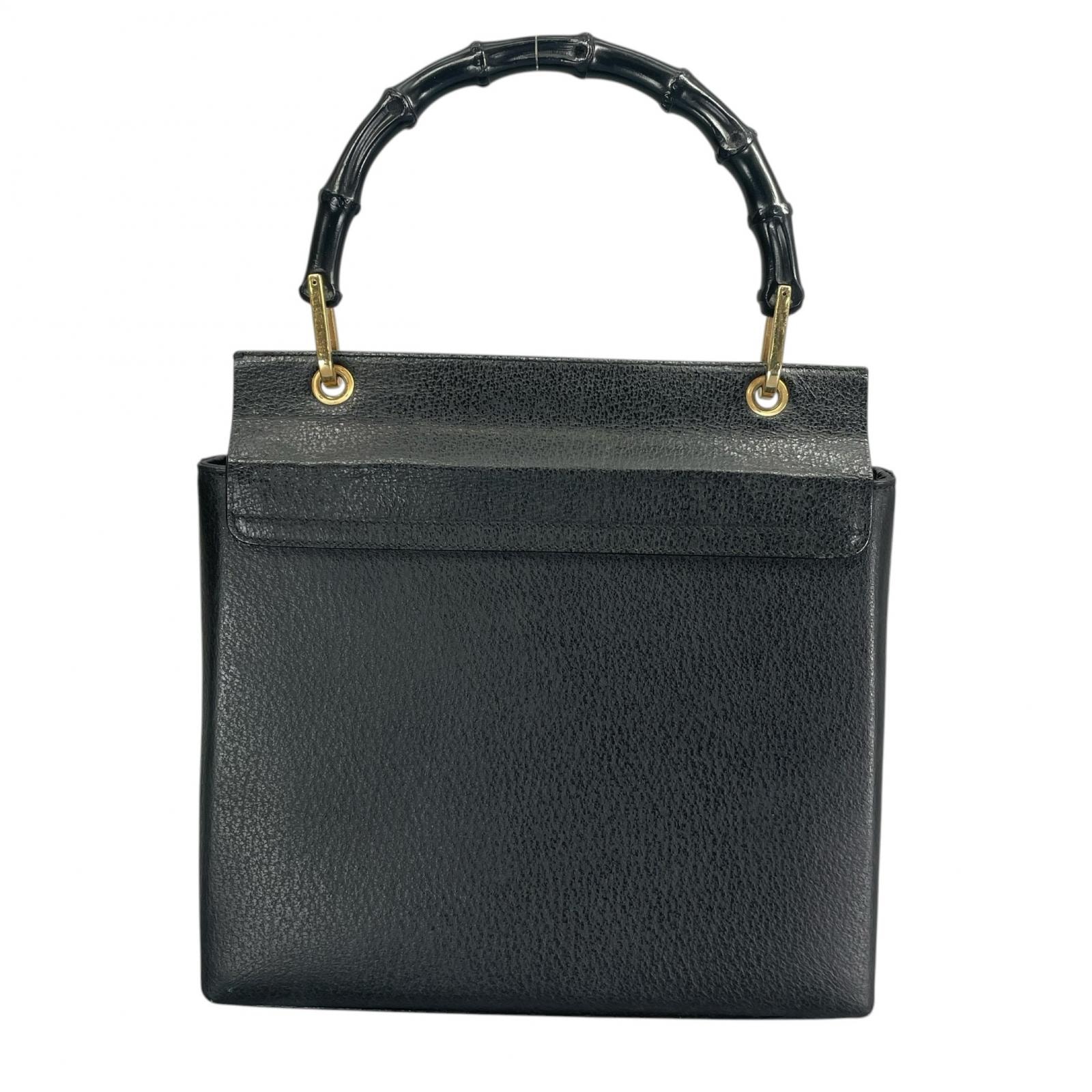 GUCCI グッチ 05EJ793 ハンドバッグ レザー ブラック レディース【中古】