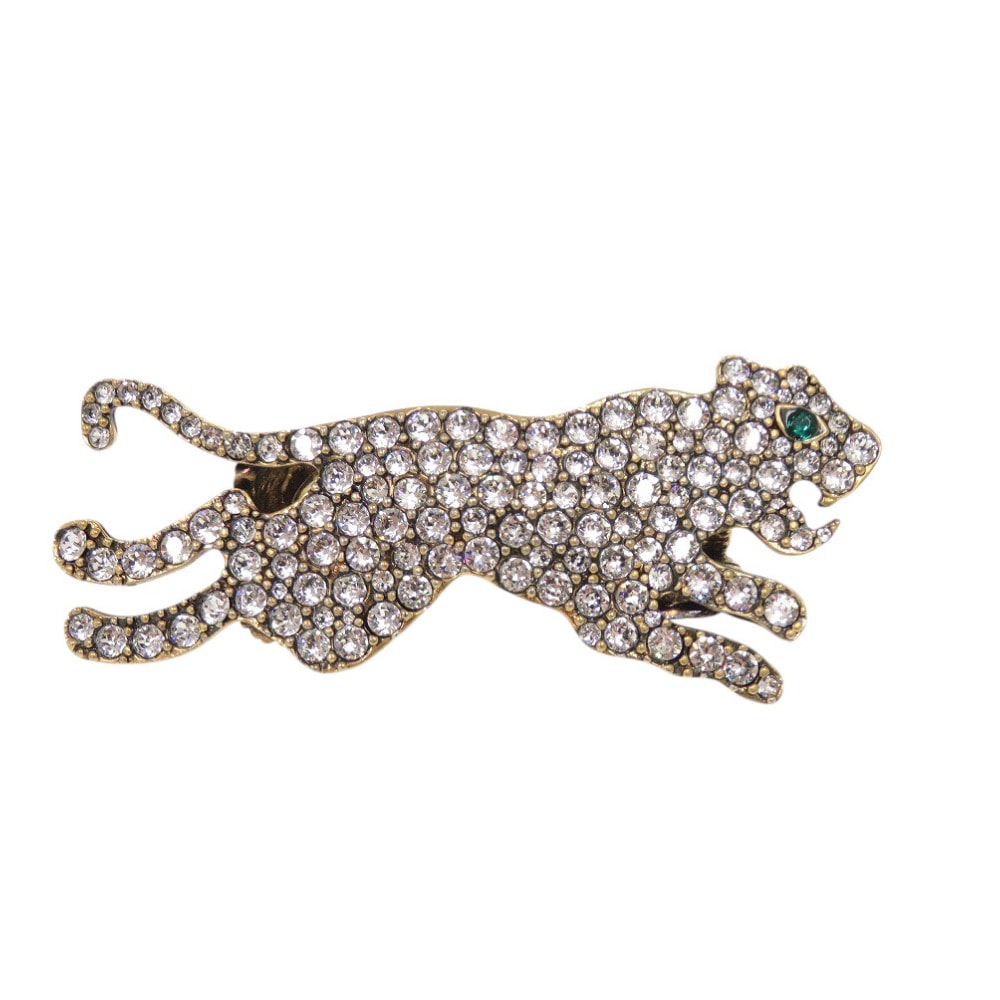 グッチ ダブルフィンガー パンサー メタル ラインストーン