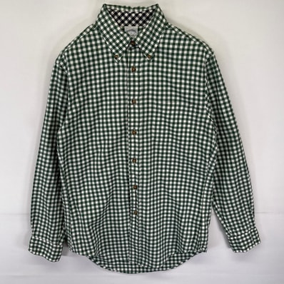 古着 ブルックスブラザーズ Brooks Brothers 長袖 ネルシャツ ボタンダウン チェック柄 1818 ポケット S グリーン メンズ