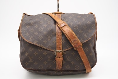 LOUIS VUITTON ルイ・ヴィトン モノグラム ソミュール35 M42254 ショルダーバッグ ブラウン コーティングキャンバス レディース