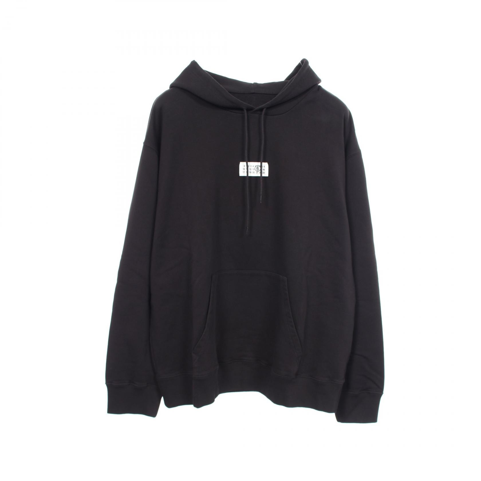エムエムシックス MM6 ロゴ パーカー 衣料品 トップス コットン メンズ ブラック系 SH0GU0033M25025900L 【新品】