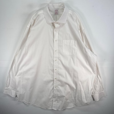 古着 ブルックスブラザーズ Brooks Brothers 長袖シャツ MADISON FIT 胸ポケ 3XL ホワイト系 無地 メンズ