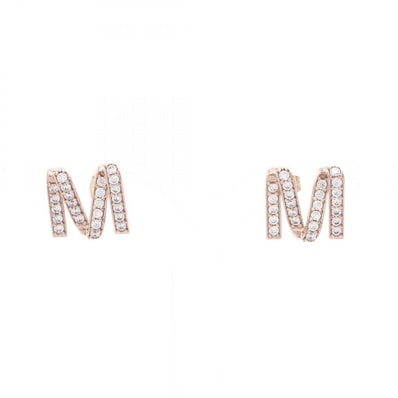 マックスマーラ MAX MARA MGROSGRAINEAR Mグログレーン ピアス ジュエリー GP(ゴールドメッキ) ラインストーン レディース ゴールド系 【中古】