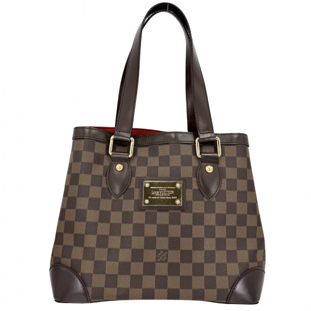 LOUIS VUITTON ルイヴィトン トートバッグ ハムステッドPM ハンドバッグ 肩掛け N51205 ダミエキャンバス    ブラウン 茶 ゴールド金具 レディース【中古品】