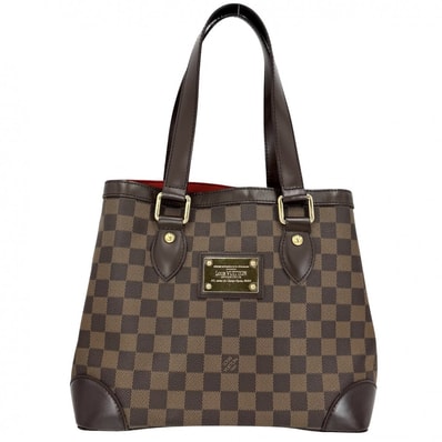 LOUIS VUITTON ルイヴィトン トートバッグ ハムステッドPM ハンドバッグ 肩掛け N51205 ダミエキャンバス ブラウン 茶 ゴールド金具 レディース【中古品】