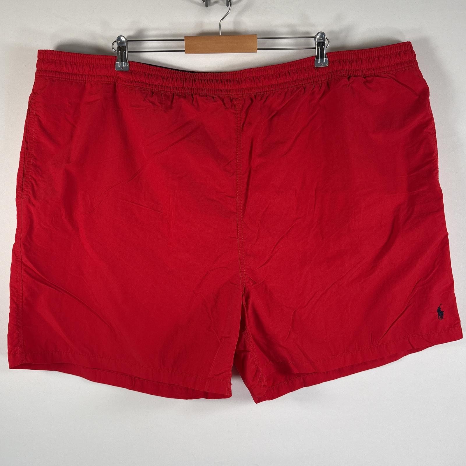古着 90's/90年代 ポロバイラルフローレン Polo by Ralph Lauren ショートパンツ サーフショーツ 大きいサイズ ワンポイント 4X BIG レッド メンズ