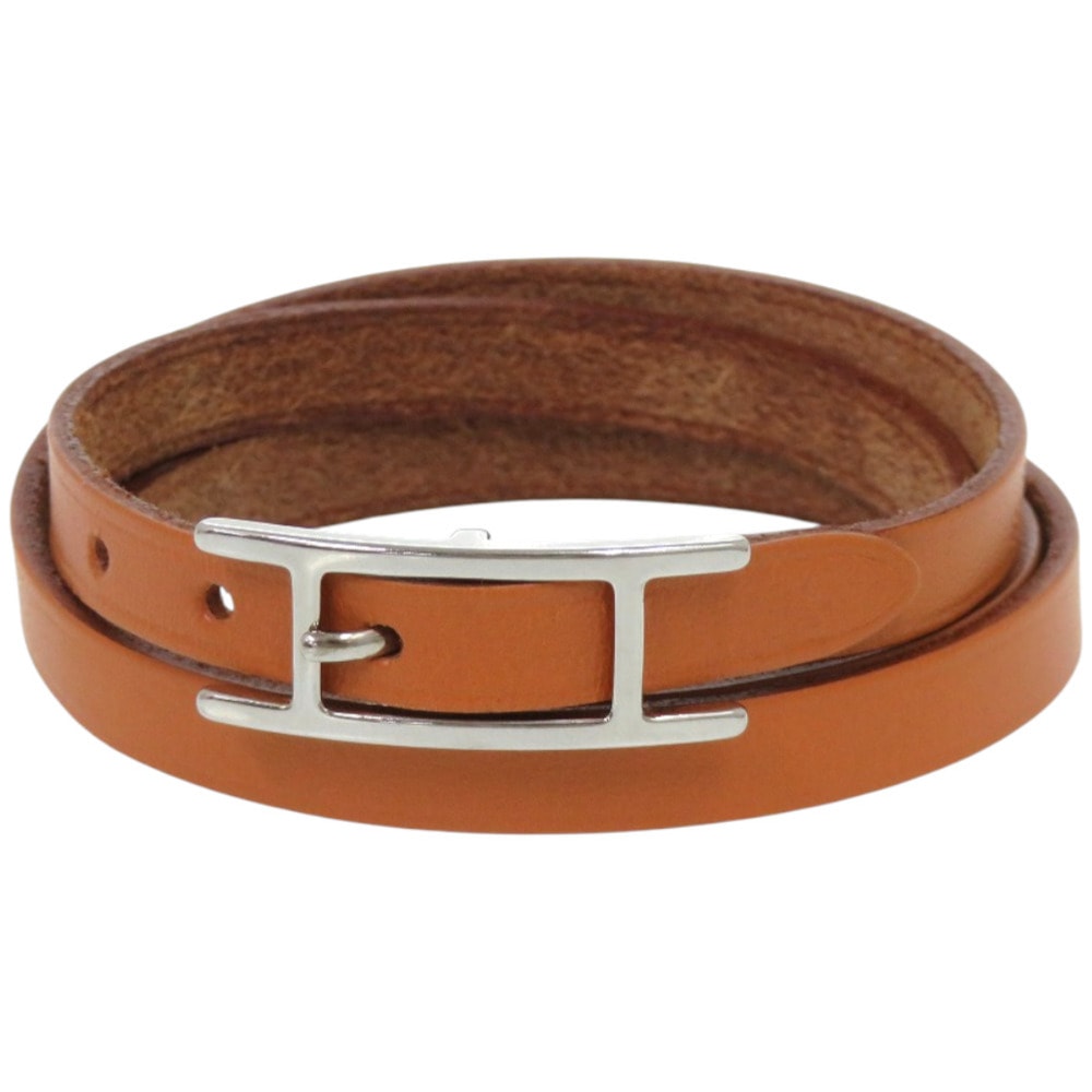 エルメス  アピ3 Hapi3 4連   レザー メタル ブラウン