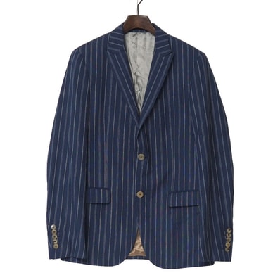 ■美品■GUCCI グッチ テーラードジャケット サイズ7-46R ストライプ ブレザー シングルジャケット 2B ブランド古着【中古】20260730/RB0297