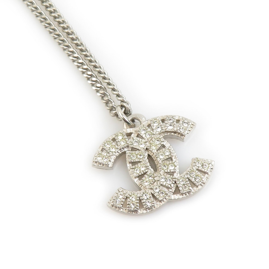 シャネル CHANEL ネックレス ココマーク メタル/ラインストーン シルバー レディース【中古】 e61490i