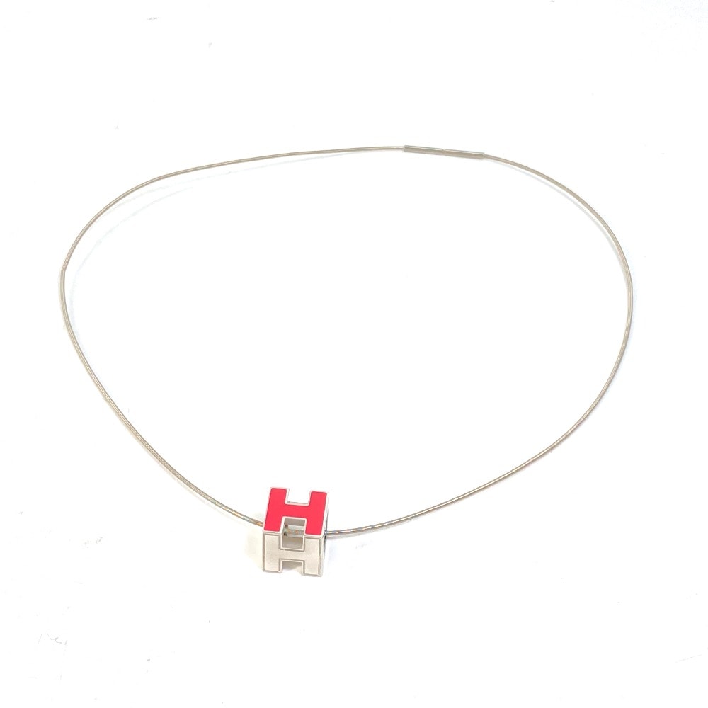 エルメス HERMES カージュドアッシュ Hキューブ ペンダント アクセサリー ネックレス メタル シルバー