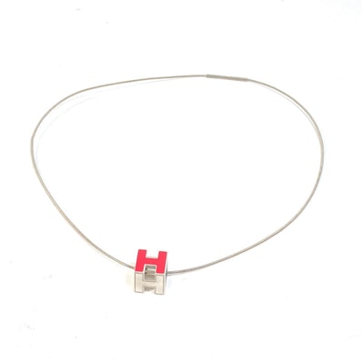 エルメス HERMES カージュドアッシュ Hキューブ ペンダント アクセサリー ネックレス メタル シルバー
