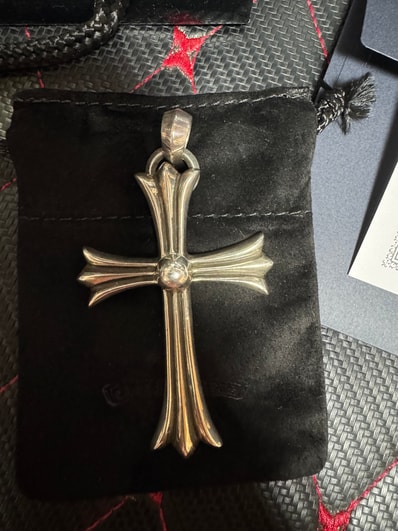 Chrome Hearts Large CH Cross Pendant with Plane Bail "Silver"