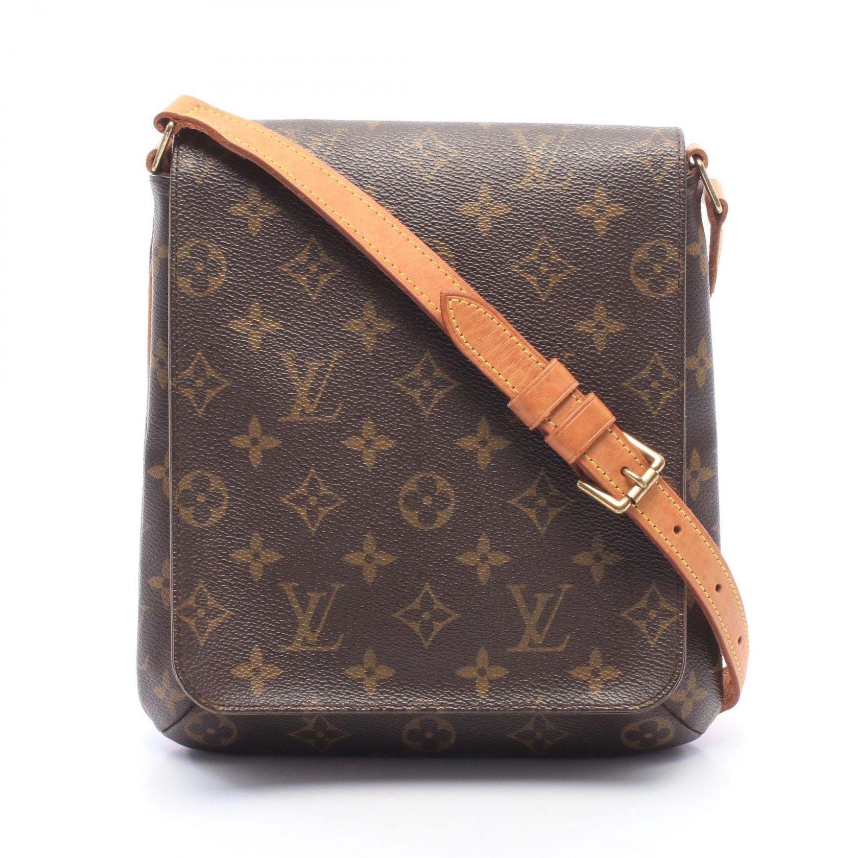 ルイ・ヴィトン LOUIS VUITTON ミュゼットサルサ ショートストラップ モノグラム ショルダーバッグ バッグ PVCコーティングキャンバス レザー レディース ブラウン系 M51258 【中古】