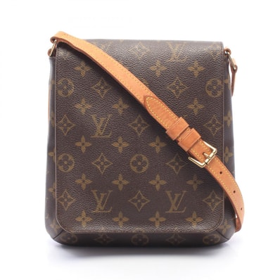 ルイ・ヴィトン LOUIS VUITTON ミュゼットサルサ ショートストラップ モノグラム ショルダーバッグ バッグ PVCコーティングキャンバス レザー レディース ブラウン系 M51258 【中古】