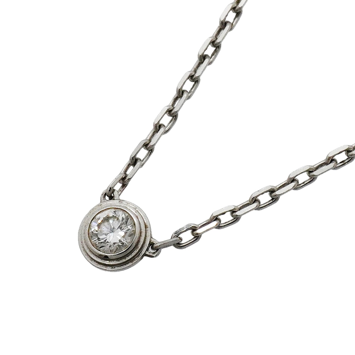 【6jib0716】カルティエ ネックレス ダムール SM/1PD K18WG ホワイトゴールド ダイヤモンド【中古】レディース