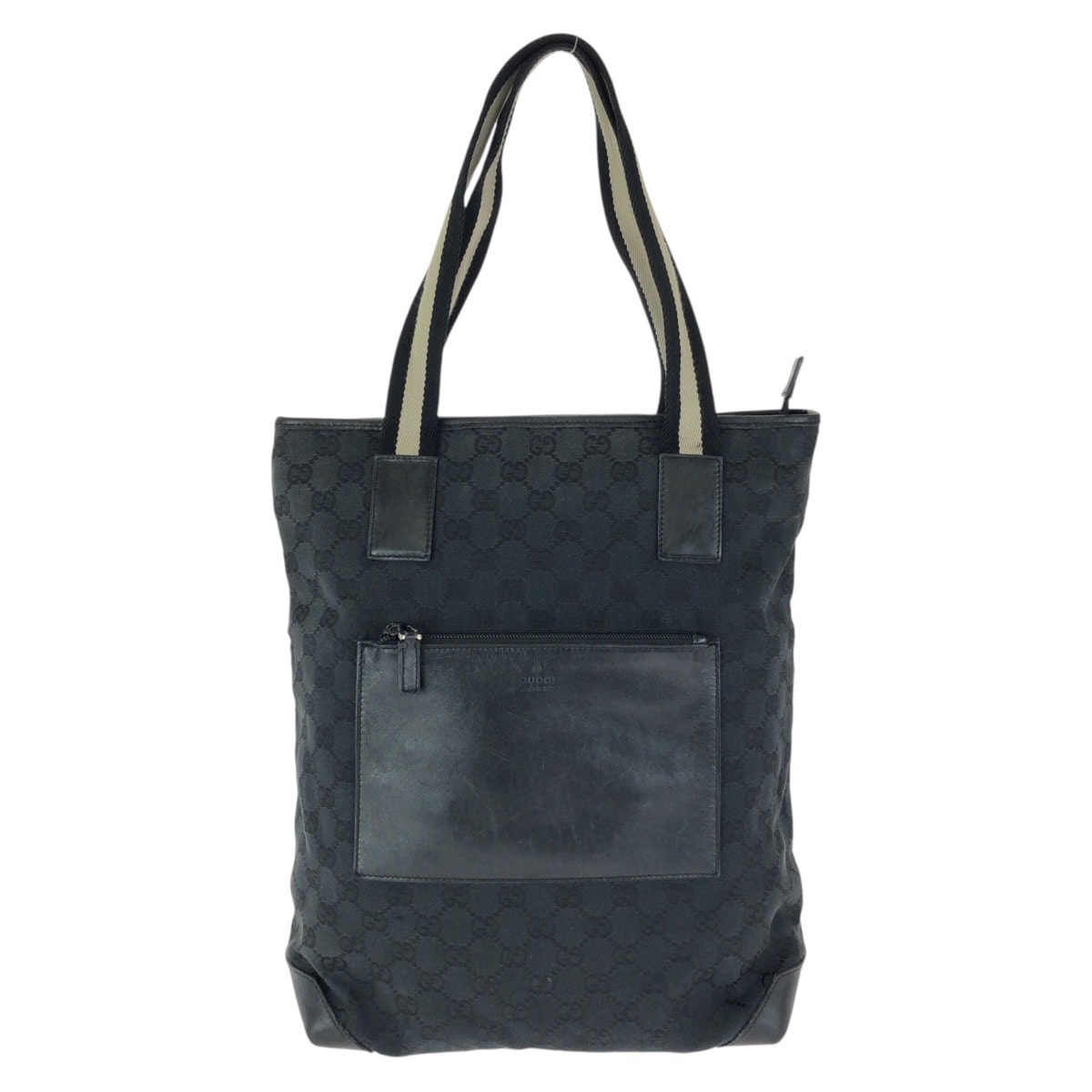 GUCCI グッチ ブラック 黒 シルバー金具 GGキャンバス レザー/ トートバッグ ショルダーバッグ 602163 【中古】