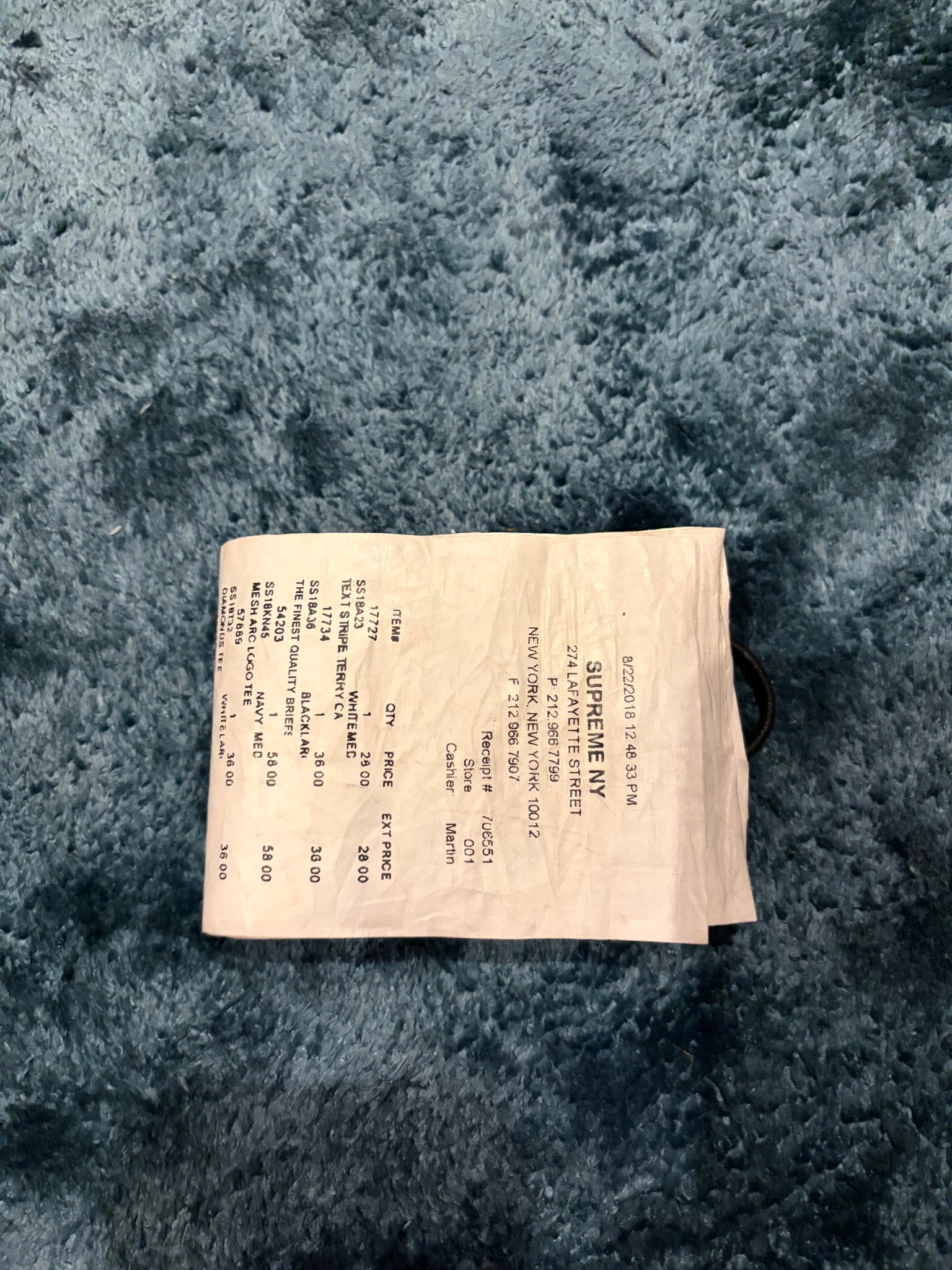 Supreme x MM6 Maison Margiela Receipt Wallet "White"