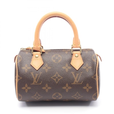 ルイ・ヴィトン LOUIS VUITTON ミニスピーディ ハンドバッグ バッグ PVCコーティングキャンバス レザー モノグラム レディース ブラウン系 M41534 【中古】