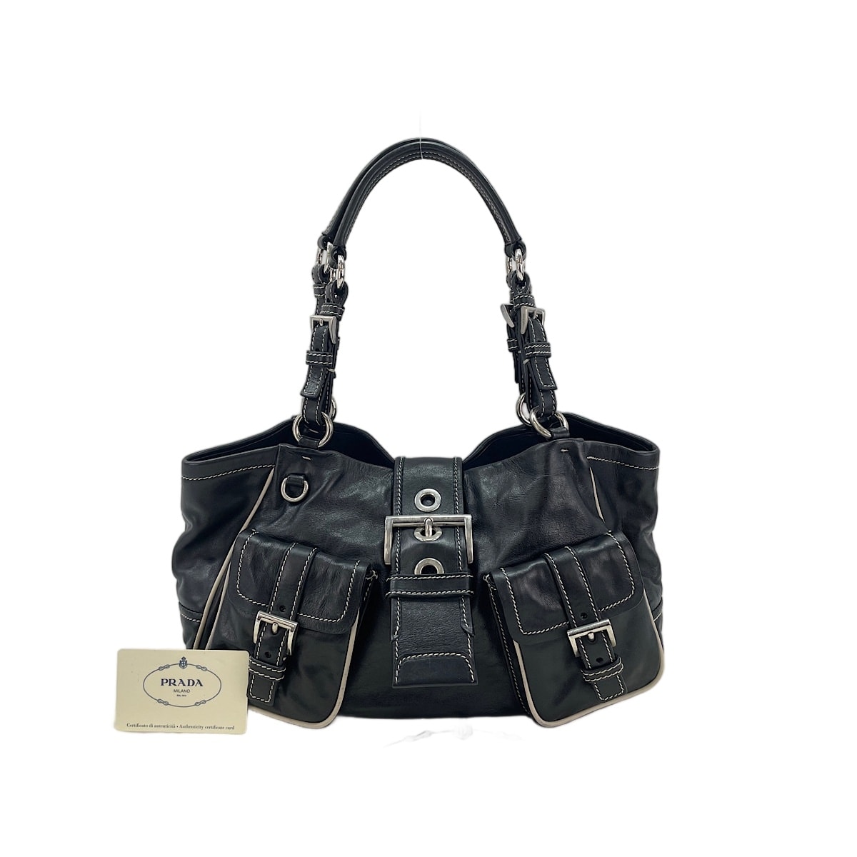 プラダ PRADA レザー トートバッグ【中古】